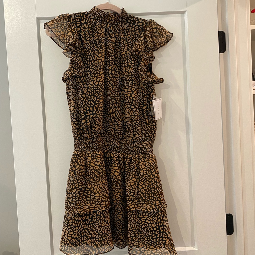 Brown Cheetah high neck dress
